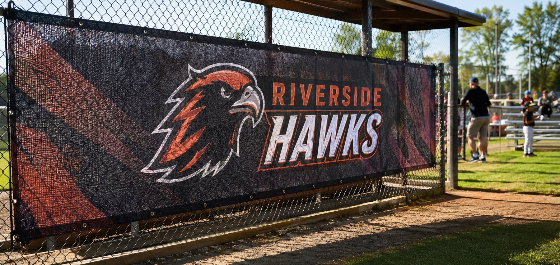Custom printed fence screens with logo