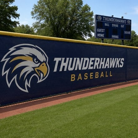 Customized fence screens for sports fields and stadiums — thunderhawks baseball