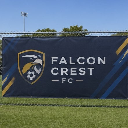 Full-Color Printed Mesh Banner printed for Falcon Crest FC