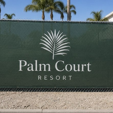 Solid Privacy Mesh Screen printed for Palm Court Resort